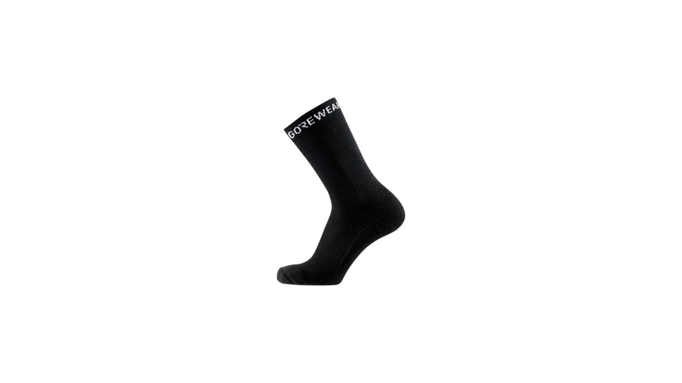 GOREWEAR Essential Thermo Socks in Black 6-7.5 Slim fit Moisture Wicking 49491C13, 101002-9900-M