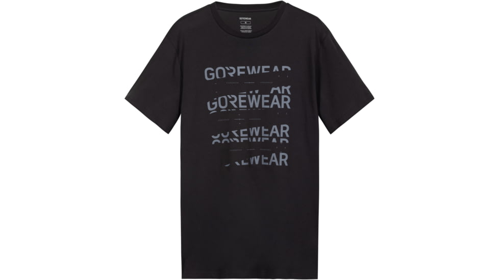 Gorewear GOREWEAR Mens Fracture Logo Tee in Black Large Regular fit, 101353-9900-XL