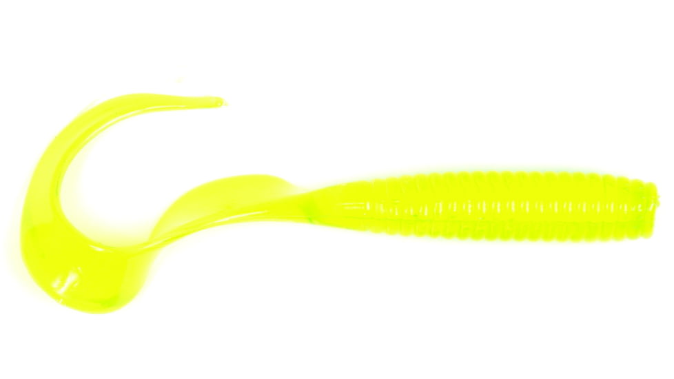 GOT-CHA 6" Saltwater Curltail Grubs Curltail Grub, 8" Chartreuse, 25/Pack, H8CT25-10