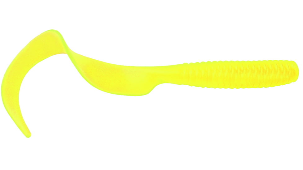 GOT-CHA 6" Saltwater Curltail Grubs Curltail Grub, 8" Yellow, 5/Pack, H8CT5-2