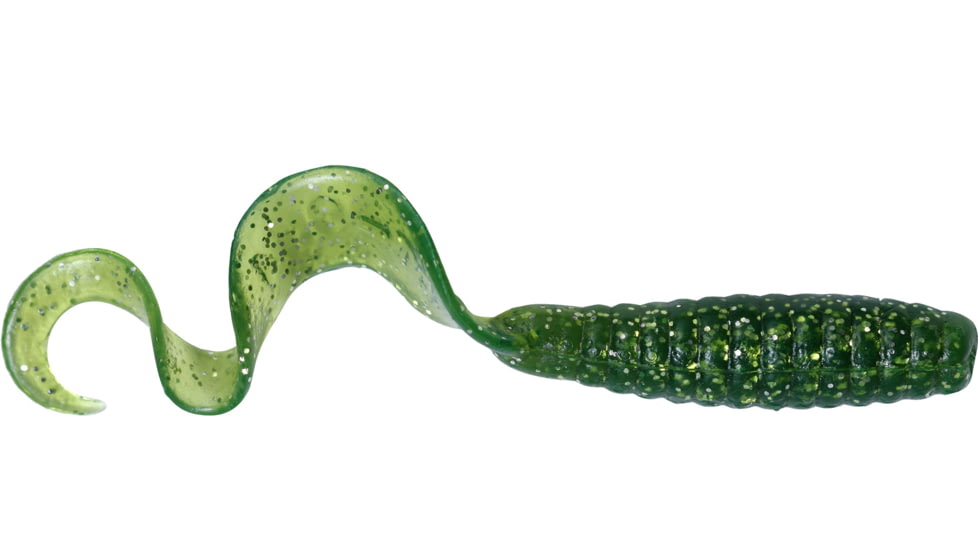 GOT-CHA Curltail Grub Curltail Grub 4", Dark Green/Silver Flake, 20/Pack, H4CT20-18S