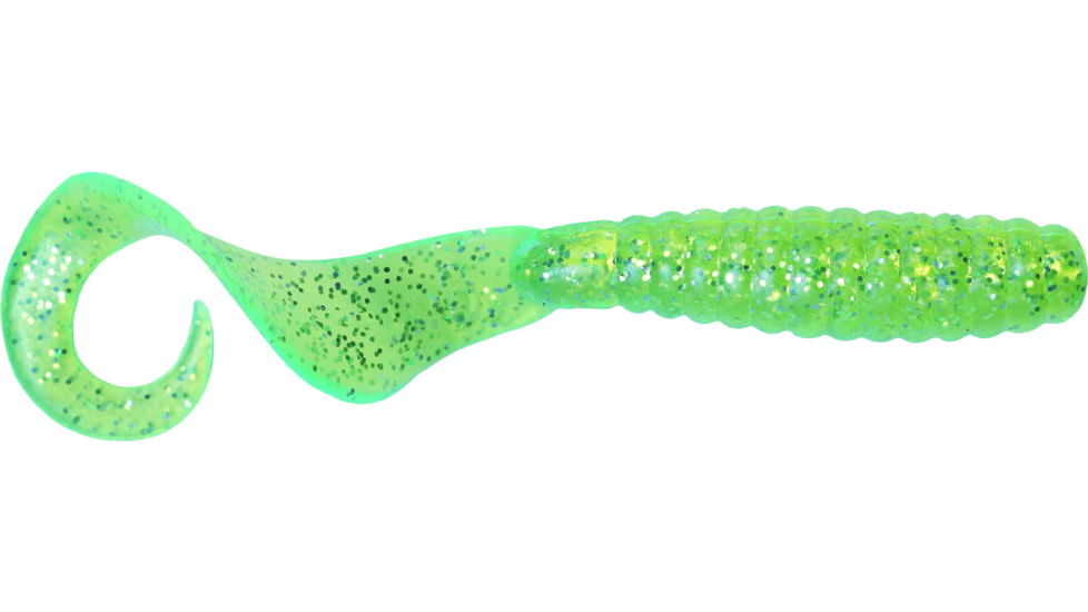 GOT-CHA Curltail Grub Curltail Grub 4", Green/Silver Flake, 20/Pack, H4CT20-12S
