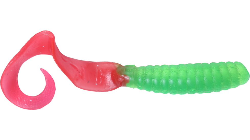 GOT-CHA Curltail Grub Curltail Grub 4", Lime Green Firetail, 20/Pack, H4CT20-126