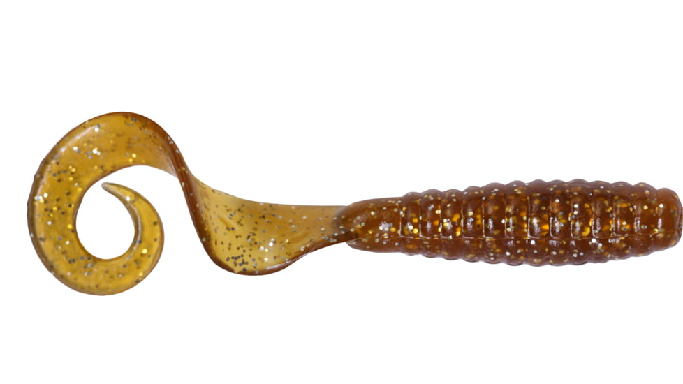 GOT-CHA Curltail Grub Curltail Grub 4", Rootbeer/Silver Flake, 20/Pack, H4CT20-11S