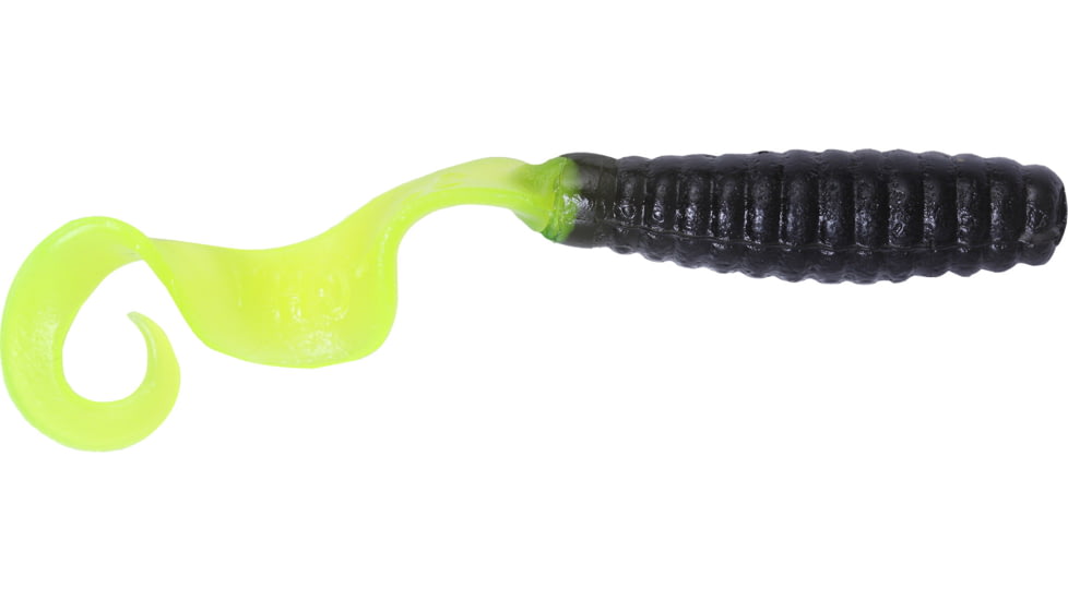 GOT-CHA Curltail Grub Curltail Grub 4", Smoke/Chartreuse Tail, 20/Pack, H4CT20-710