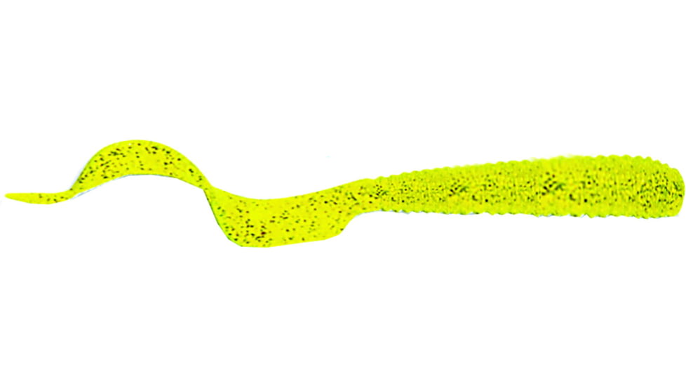 GOT-CHA Curltail Grub Curltail Grub 6", Chartreuse Metal Flake, 20/Pack, H6CT20-10S