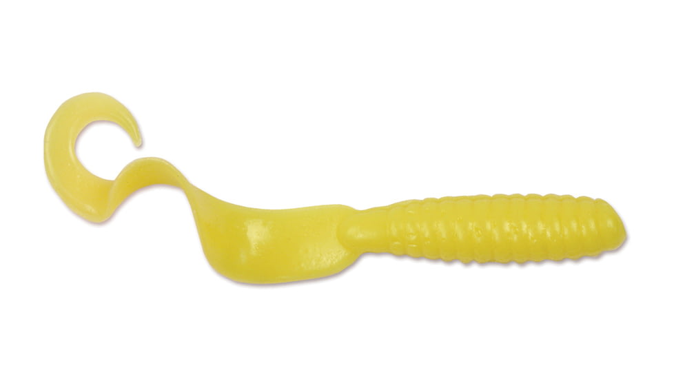 GOT-CHA Curltail Grub Curltail Grub, 2" Yellow, 50/Pack, H2CT50-2