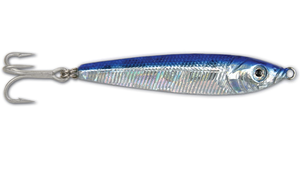 GOT-CHA Jigfish Lure, 3 1/2in, 2 oz, 1/0 Treble Hook Blue/Silver, JF2-BLS