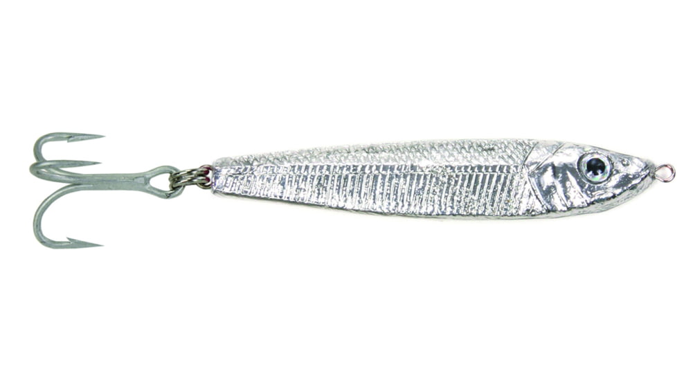 GOT-CHA Jigfish Lure, 3 3/4in, 3 oz, 2/0 Treble Hook, Silver, JF3-SIL