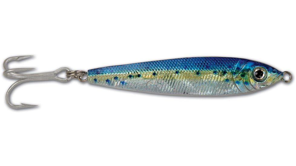 GOT-CHA Jigfish Lure, 3in 1 1/2 oz, Sz 4 Treble Hook Blue/Yellow/Silver, JF15-BYS