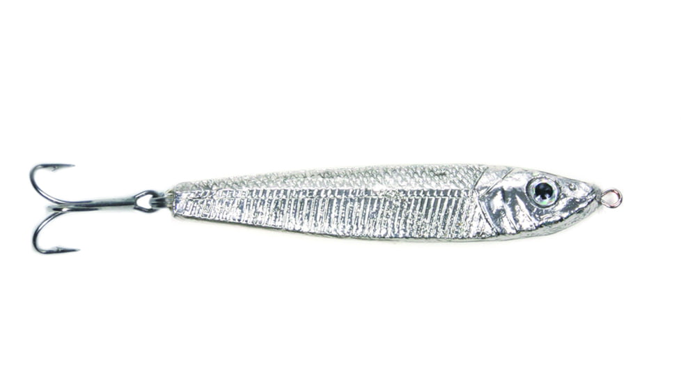 GOT-CHA Jigfish Lure, 3in 1 1/2 oz, Sz 4 Treble Hook, Silver, JF15-SIL