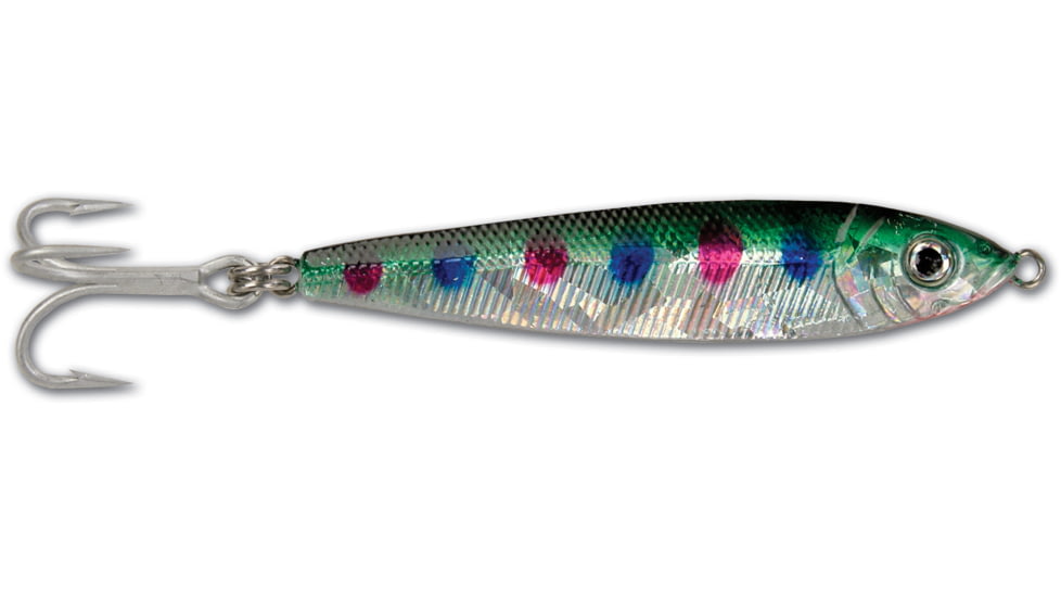 GOT-CHA Jigfish Lure, 4in, 4 oz, 3/0 Treble Hook Black/Green/Silver, JF4-BGS