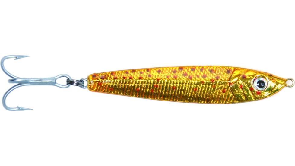 GOT-CHA Jigfish Lure, 4in, 4 oz, 3/0 Treble Hook, Gold, JF4-GLD
