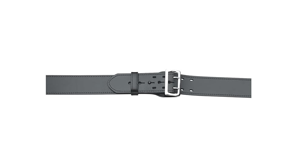 Gould &amp; Goodrich 3 Tapered Front Hi-gloss Duty Belt Nickle, Black - OUL-44