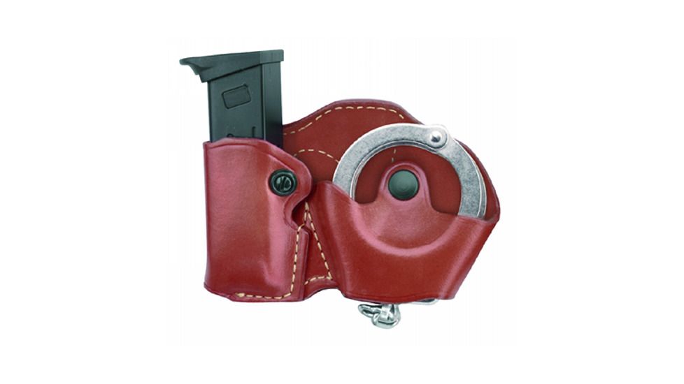 Gould &amp; Goodrich Cuff/Mag Case w/Belt Loops, Glock 17/19 &amp; Similar, Left Hand, Chestnut Brown, 841-4LH