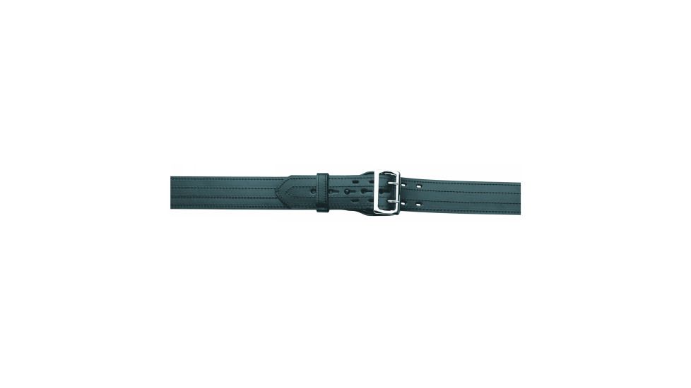 Gould &amp; Goodrich K-Force E-Z Slide Duty Belt, 4 Row Stitched, 24, Brass, Black, B49-24FL4RBR