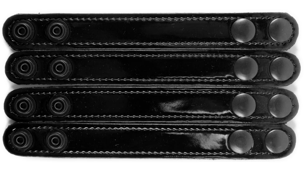 Gould &amp; Goodrich H76-4CLBS 4-Pack Belt Keepers, Double Black Snap, Hi-Gloss