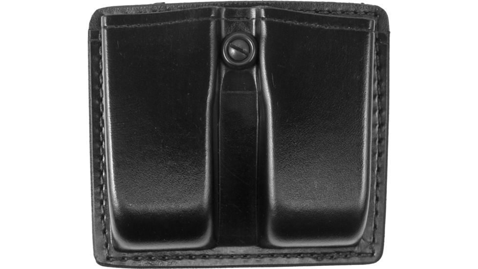 Gould &amp; Goodrich K-Force Double Magazine Pouch Leather - Beretta 92/96, Browning Hi-Power &amp; Similar, Black, K617-3