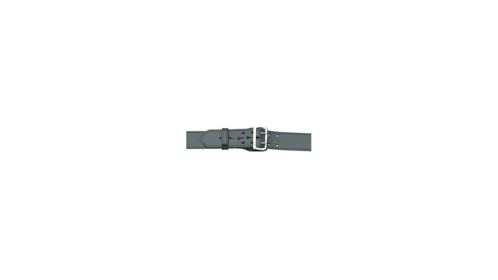Gould &amp; Goodrich Leather Lined Duty Belt, 46, Nickel Buckle, Black, F/LB59-46