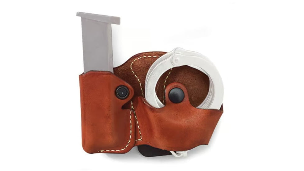 Gould &amp; Goodrich Leather Handcuff/Mag Case w/ Belt Loops, Size 3, Right Hand, Black, B821BL-3