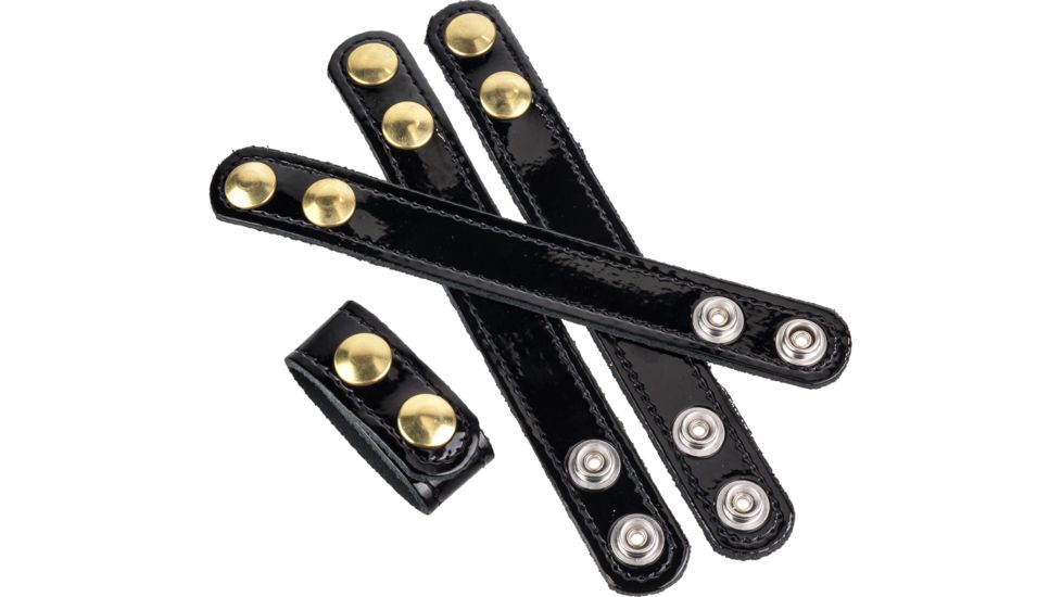 Gould &amp; Goodrich Belt Keepers, Double Brass Snap, 4 Pack, Hi-Gloss, H76-4CLBR