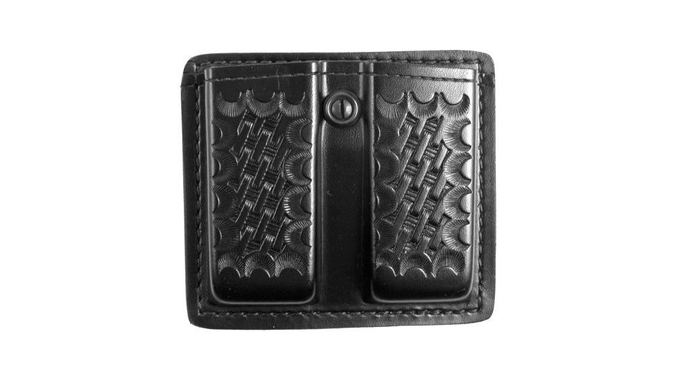 Gould &amp; Goodrich K-Force Double Magazine Pouch - Beretta 92/96, Browning Hi-Power &amp; Similar, Black Weave, K617-3W