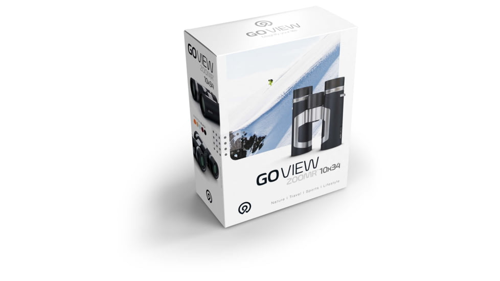 GoView ZOOMR 10x34mm Roof Prism Binoculars, Phantom Black, 4260527415954
