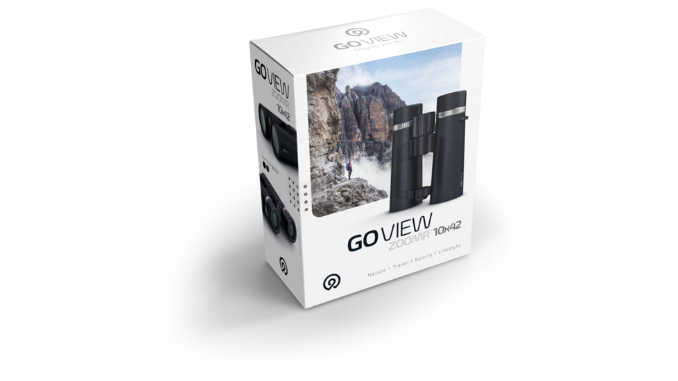 GoView ZOOMR 10x42mm Roof Prism Binoculars, Phantom Black, 4260527416005