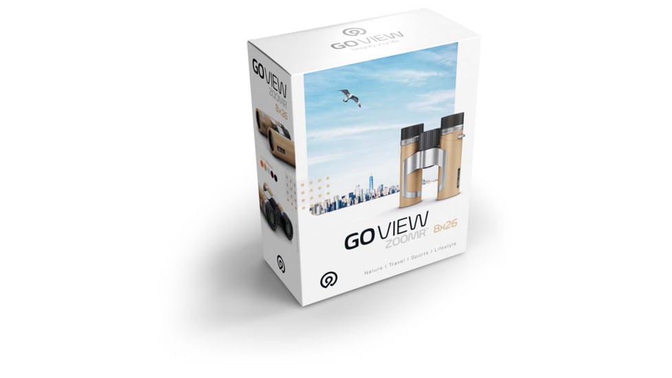 GoView ZOOMR 8x26mm Roof Prism Binoculars, Light Brown, 4260527415893