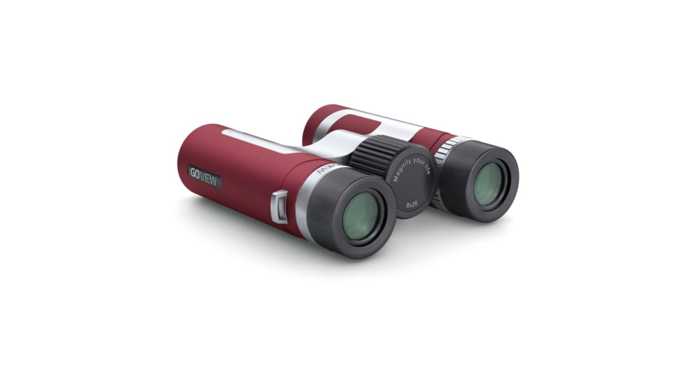 GoView ZOOMR 8x26mm Roof Prism Binoculars, Ruby Red, 4260527415916