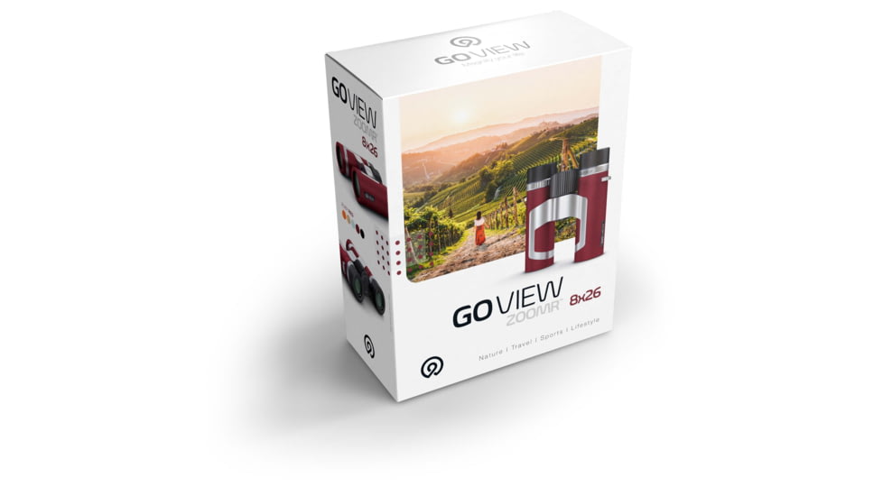 GoView ZOOMR 8x26mm Roof Prism Binoculars, Ruby Red, 4260527415916
