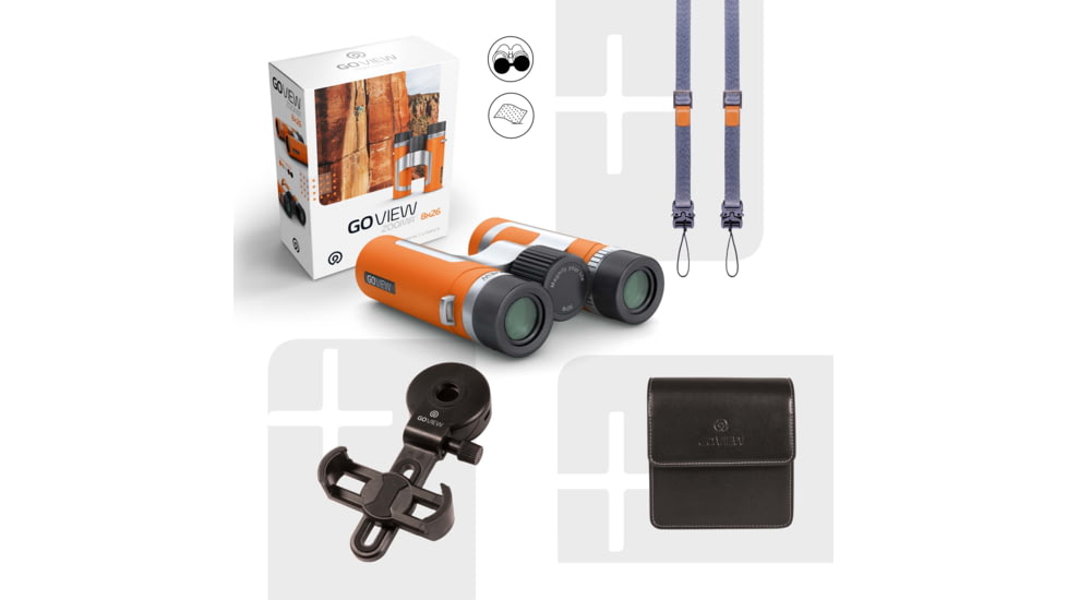 GoView ZOOMR 8x26mm Roof Prism Binoculars, Sunset Orange, 4260527415886