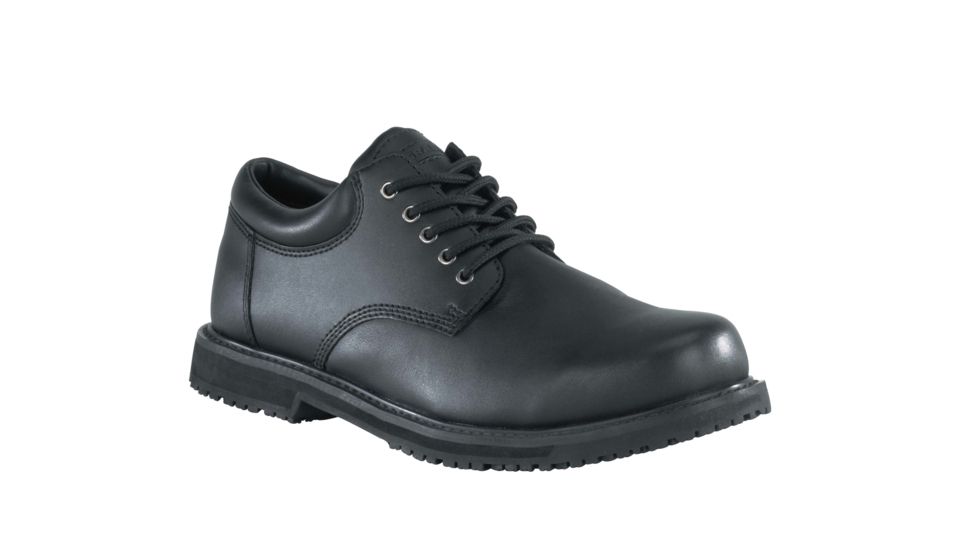 Grabbers Friction Plain Toe Oxford, Black, 15 G1120-BLK-15-MEN-W
