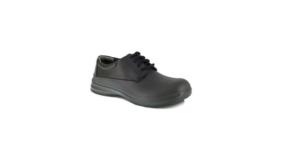 Grabbers Literush Lace Up Oxford, Slip Resistant Soft Toe Shoe - Womens, Black, 10W G024-Black-10-Womens-W