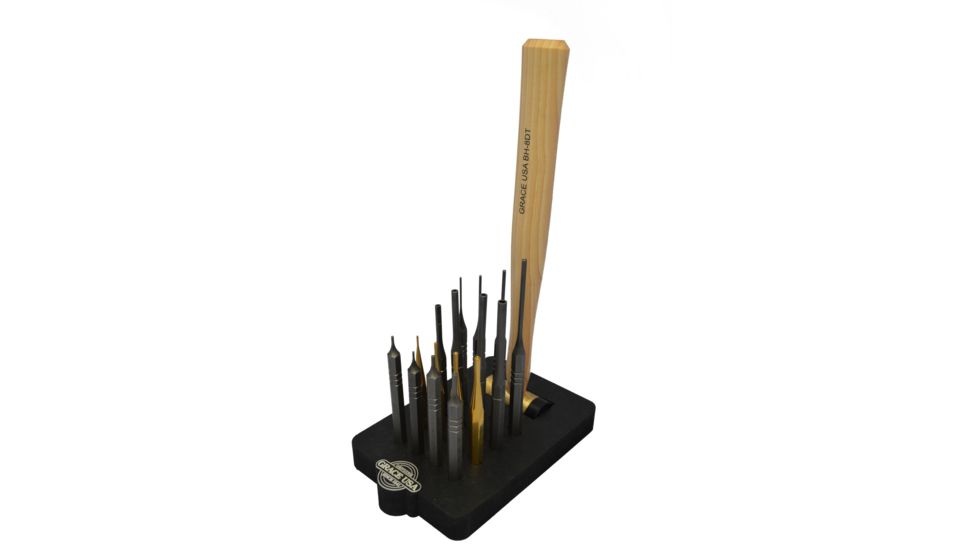 Grace USA 17 Piece AR 15 Punch &amp; Hammer Set, GRAR1517BB