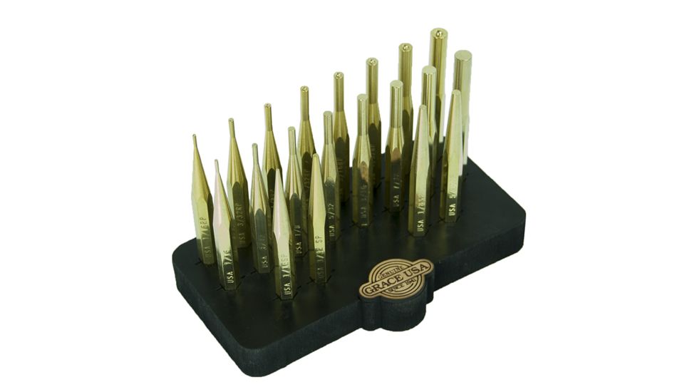Grace USA 20 Piece Brass Punch Set w/Bench Block BP20SBB