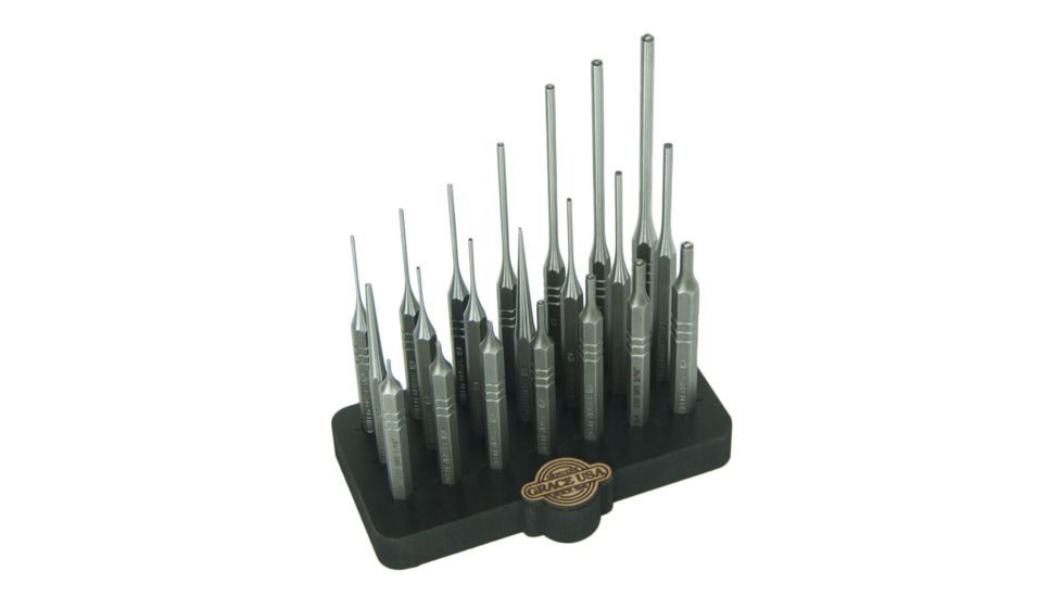 Grace USA 21 Piece Steel Punch Set w/Bench Block SP21SBB