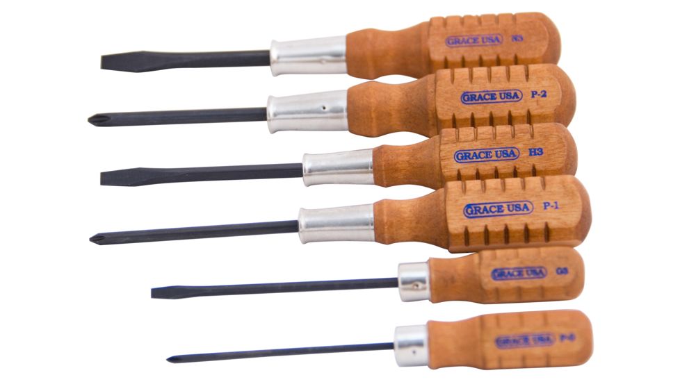 Grace USA Home Care Screwdriver Set, 6 Pcs, Wood, GRHCS6