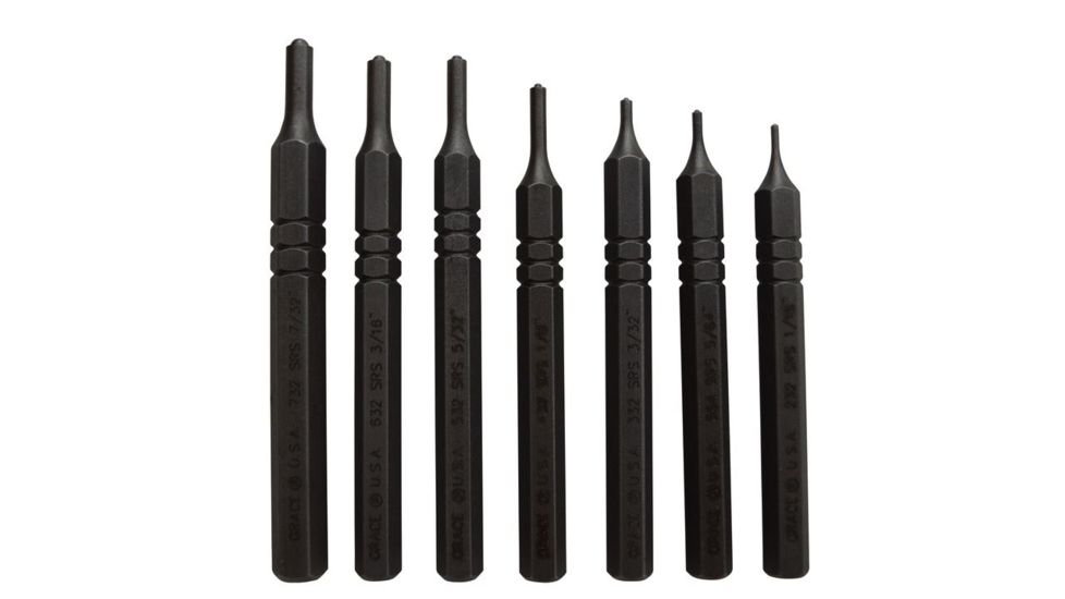 Grace USA 7 Piece Steel SHORT Roll Spring Punch Set SRS7