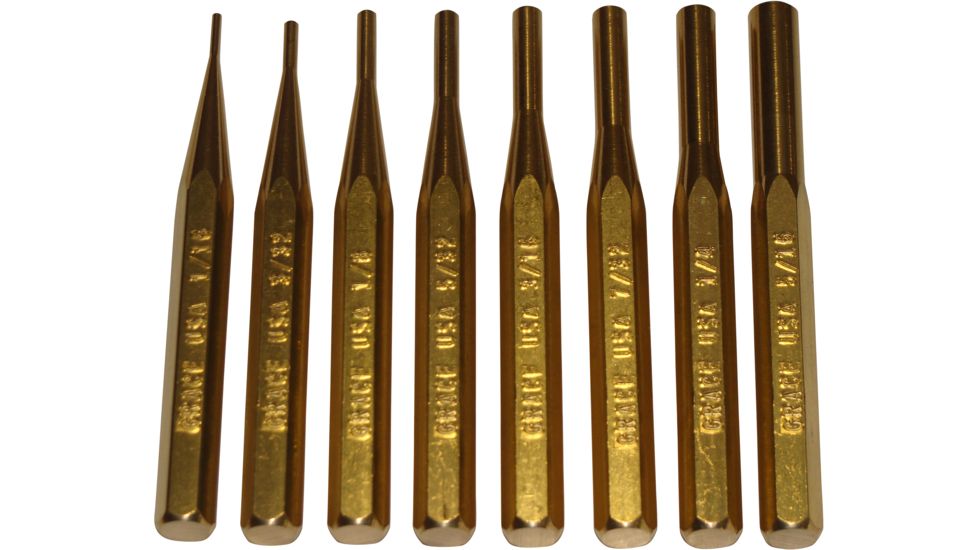 Grace USA Gun Care Brass Pin Punch Set PS-8 