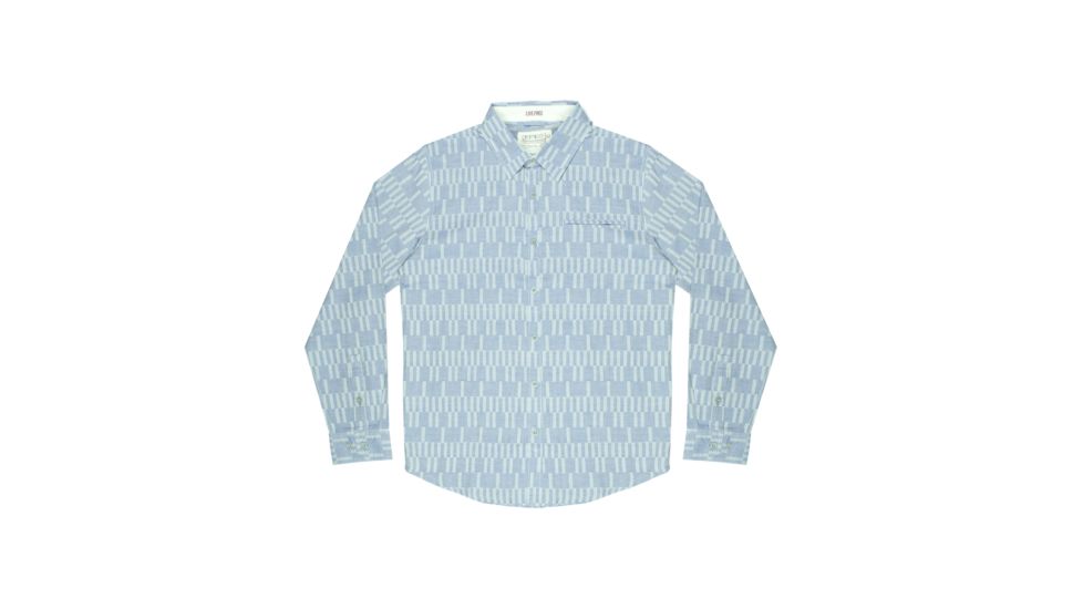 Gramicci Ladder Stripe Long Sleeve Shirt - Mens-Indigo Blue-Large