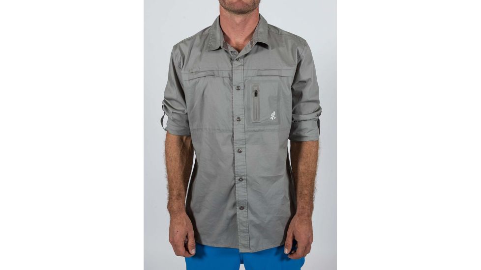 Gramicci No-Squito Mens Long Sleeve Shirt, Stainless Steel, Large, M-6221-D1STS-LG