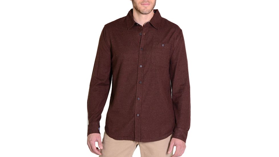 Gramicci Riverbend Long Sleeve Flannel Shirt - Men's-Dark Walnut-Large