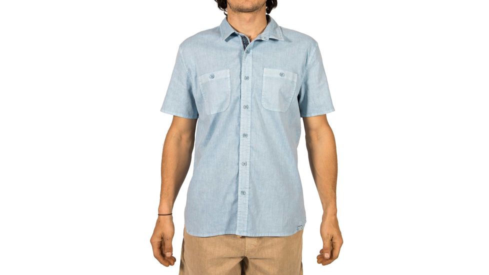 Gramicci Sunset Solid Mens Short Sleeve Shirt, Dream Blue, Large, MSS138-P10DRB-LG