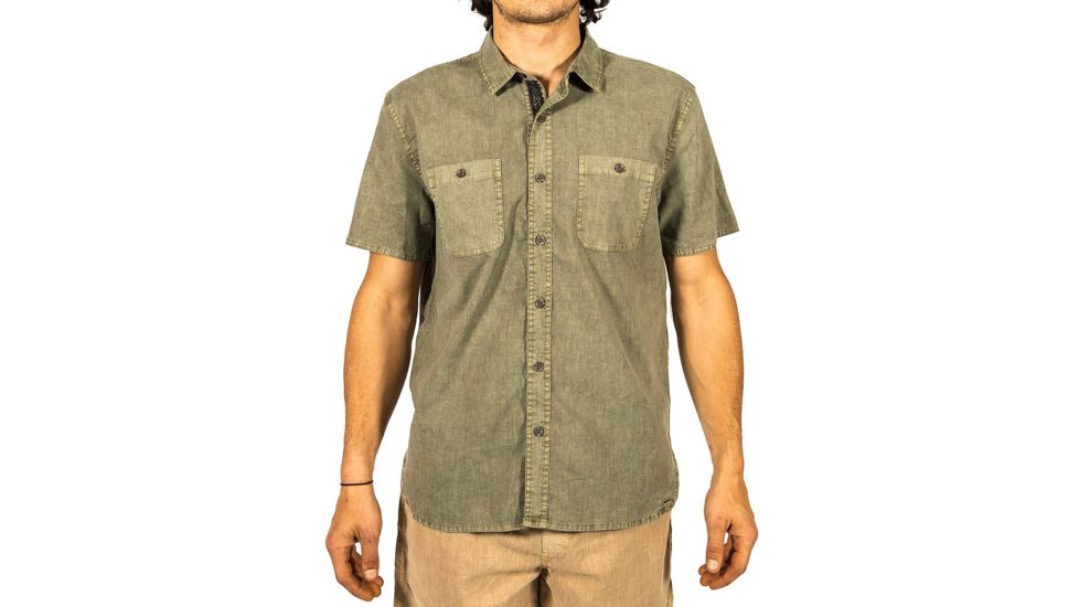 Gramicci Sunset Solid Mens Short Sleeve Shirt, Sage Green, X-Large, MSS138-P10SGN-XL