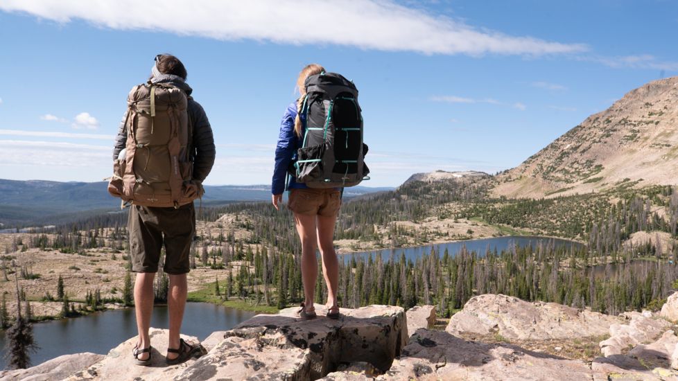 Granite Gear Blaze 60 Backpack - Mens, Clay/Brown Gingham/Walleye, Short, 5000025-7007