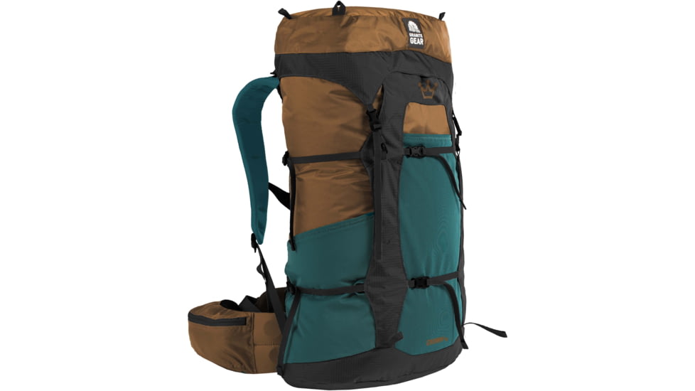 Granite Gear Crown2 60L Backpacking Pack, Bourbon/Black/Midnight Blue, Regular, 5000008-7005