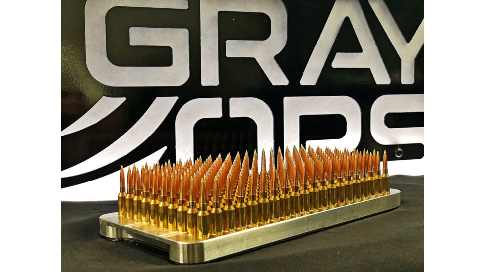 Gray Ops CNC 200 Round Reloading Block - Magnum/.540 Bolt Face, Silver, GO-200BLMAG