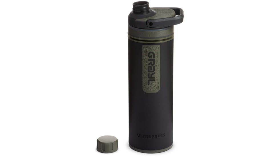 Grayl UltraPress Purifier Bottle, Camp Black, 16.9 oz, 500-CMP