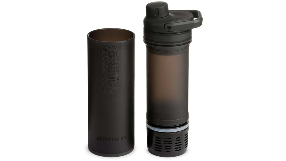 Grayl UltraPress Purifier Bottle, Covert Black, 16.9 oz, 500-COV